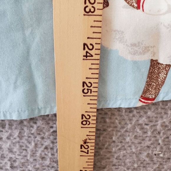 Nick & Nora Women's Sock Monkey Clouds Ruffle Hem Sleeves Button Down Pajama Top - Picture 7 of 7